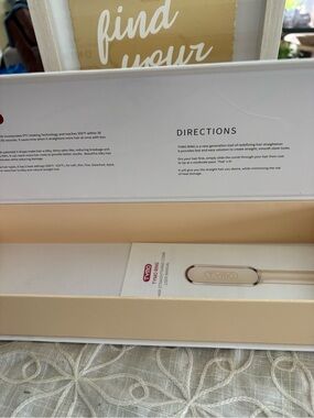 Trymo Rose Gold Heated Hair Straightening Brush for Women